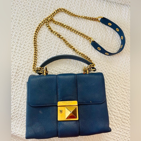 Blue Leather Sonia Rylie’s Handbag with Shoulder Strap - Picture 2 of 3